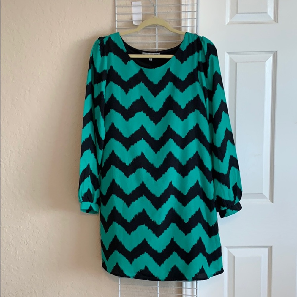 Black and green dress